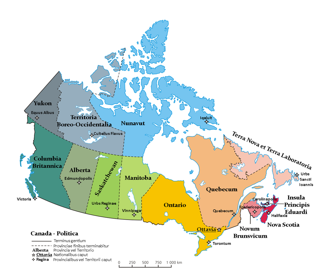 Carte des provinces du Canada